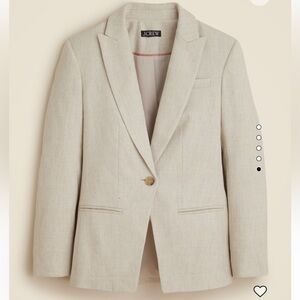 NWT J. Crew Alexandra Blazer in Stretch Linen Blend 8 Flax Ivory